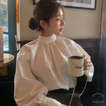 딘트 지고트원피스 신부예복 하이넥 셔링 레이어드 블라우스