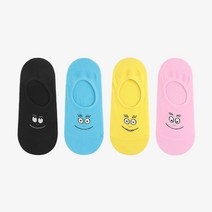 KISS SOCKS 여자 페이크삭스 라이센스 캐릭터양말 뒤꿈치 실리콘처리 바바파파 페이스 덧신 4종 색상선택