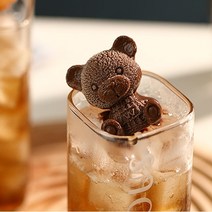 귀여운 아기 곰돌이 얼음틀 동물 캐릭터 모양 트레이 하리보 실리콘몰드 아이스크림 큐브라떼, 리본곰돌이