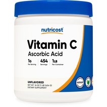 뉴트리코스트 Nutricost 비타민C (아스코르브산) 파우더 454g, 1팩