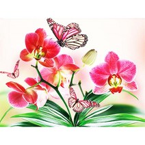 꽃 난초 인쇄 패브릭 11CT 크로스 스티치 패턴 자수 DMC 스레드 그림 바느질 수제 장식, 없음, HMA41490+30x40 Cotton Threads+