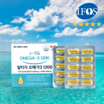 닥터닥터스 알티지 r-TG 오메가3 1200mg 고함량 멸치어유 캐나다산 3개월분 혈행개선 90캡슐