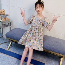 크리스탈하우스 여아용 북유럽 플라워 원피스 OPS848