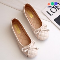 몬드스팟 1cm 여성 말랑 쿠션 사각코 리본 플랫 단화 로퍼 크림화이트 (DM517)