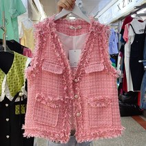 트위드베스트 뷔스티에조끼 꾸안꾸 조끼 레이어드 데일리 패턴 브이넥 프리사이즈