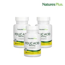 네이처스플러스 메틸폴레이트 800mcg 90정 3팩 폴산 활성엽산 4세대엽산 L5 베지테리언