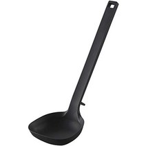 [정품] 야마자키 산업 5190 타워 컬렉션 실리콘 국자 검은색 약. w 3.1 x d 2.4 x h 10.0인치(8 x 6 x 25.5cm) 냄비 가장자리에 쉽게 집어 넣을