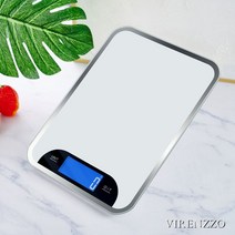 VIRENZZO USB 충전 디지털 주방 전자 저울 5kg, 흰색