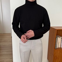 부드러운 국민 반폴라 티셔츠 남자 기모 목티 후리스 폴라 반목 가을 겨울 이너 옷 코디