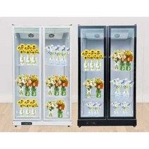 꽃냉장고 진열대 꽃보관함 식물냉장고 꽃집 꽃쇼케이스, (화이트) 1250L 강화유리 도어