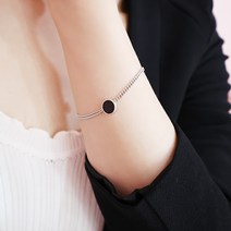 오닉스 체인 925실버 럭셔리 버니쉬 실버 포인트 고급스러운 여성 은팔찌 802