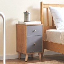 [천삼백케이] [나무뜰] 윈디 투서랍 높은 원목 협탁 CNM083, 오크