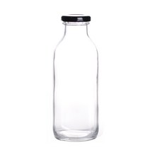 서울패키지 사각유리병 밀크티 1박스 35개 딸기청 500ml유리병, 화이트캡
