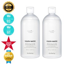 엘리샤코이 유스워터 토너 2개 수분 밸런스 생기 건강한 피부, 500ml * 2