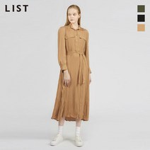 리스트 볼륨 슬리브 도트 벨티드 원피스_TWWOPL70010