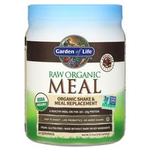 Garden of Life (가든 오브 라이프) 무가공 유기농 생식 셰이크 & 식사 대용 초콜릿 카카오 509g(1lb 2oz), 17.9 온스 Garden of Life (가