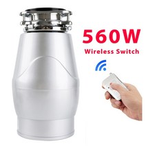 음식물분쇄기 음식물처리기 음쓰 주방 쓰레기 처리 분쇄기 560W 스테인레스 Dteel 그라인더 가전 제품, Wireless (560W)+EU