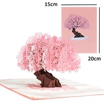 생일축하카드 팝업카드 메세지 세트3D 팝업 어머니의 날 카드 선물 꽃 꽃다, 19 Peach blossom tree