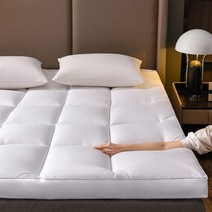 5성급 침대 토퍼 거실 위 캠핑 차박 바닥이불 매트리스 돌 침대용 흙 패밀리 킹 퀸, 화이트-10cm