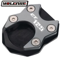 [해외]HONDA CT125 Hunter Cub 2020 오토바이 CNC 킥스탠드 풋 사이드 스탠드 확장 패드 지원 플레이트 로고가있는 스탠드 확대, 티탄