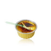 크림브륄레 용기 125ml 디저트 티라미수 포장용기 오븐 전자렌지 가능 알루미늄 베이킹 컵, 100개