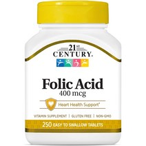 21세기센트리 엽산 400mcg 250정 탄산칼슘 함유, 1개, 기본