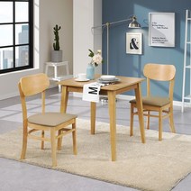 서광퍼니처 루시아 원목 2인 식탁 세트 의자2 pj, 내추럴