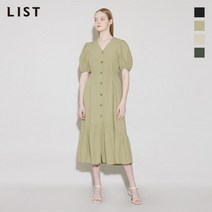 리스트 린넨 셔링 퍼프 원피스 TWWOPM63010