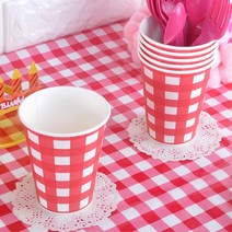 크리스마스 파티 체크 종이컵 파티컵 12p 배달용품 테이크아웃 일회용식기 포장 용기, 1개, 상세페이지참조