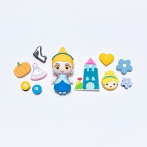 신데렐라 호박마차 드레스 유리구두 공주 파츠 버튼 신발 악세사리 세트 실내화 꾸미기 11P