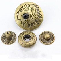 가죽 핸드프레스 각인기 가죽공예 도장 다이어리 20mm 꽃 인도 청록색 프레스 스터드 스냅 패스너 버튼 초, 18 Bronze 9