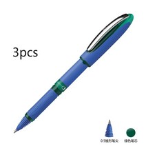 슈나이더 원 비즈니스 롤러 볼 펜 젤 펜촉 3 개 팩 0.3/0.5/0.6/1.0mm 펜 블랙/블루/레드/그린/바이올렛, 3피스 그린 0.5mmB