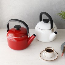 [베스트몰] 2L 예쁜 법랑 주전자 집들이 선물 손잡이 물주전자 #4198EA, 레드, 본상품선택