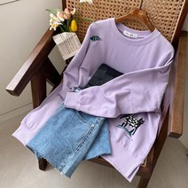 피쉬캣면맨투맨 1114123TOP amp TEE 맨투맨 아이보리 Ivory 민트 Mint 바이올렛 Violet 캐주