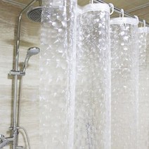 마루안 안티 곰팡이 방수 욕실 3D 샤워커튼(커튼링12개포함), 1개