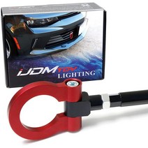 경량 알루미늄으로 제작된 2016-up Gen6 Chevy Camaro(Pre-LCI)와 호환되는 iJDMTOY 레드 트랙 레이싱 스타일 견인 후크 링, 빨간색