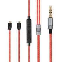 se535 헤드폰 업그레이드 케이블 교체용 이어버드 교환 코드는 shure se215와 호환 가능 se846 se425 se535ltd-j se315 yinyoo pro h5, 빨간색