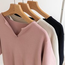 오픈넥 퍼프 니트