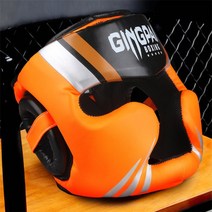 권투 복싱 무에타이 헤드기어 헤드가드 헬멧고급 pu 가죽 성인 키즈 전문 경쟁 mma 태권도 가드, 주황색, s