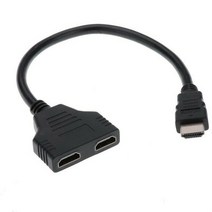 VGA케이블 모니터연결케이블 디스플레이포트 RYRA-HDMI 분배기 어댑터 케이블 1 입력 수 2 출력 암 포트 변환기 1080P PS5 TV 게임 비디오용, [01] black, 01 black