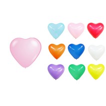 (디머스) 파티용품 하트풍선 6인치 15cm 혼합 100개입, 100개입 일반색상혼합