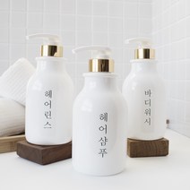 홈스토킹 세로글 한글라벨 욕실 디스펜서 샴푸통 핸드워시 주방세제 소분용기 펌프공병 욕실용품, 1개, 화이트 실버 /헤어린스