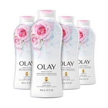 Olay 올레이 프레쉬 아웃라스트 바디워시 B3 로즈워터 & 스위트 넥타 650ml(22oz) 4팩