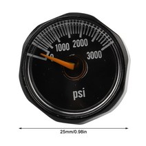 아날로그 차압계 1/8NPT 밸브 미니 압력 게이지 이산화탄소 마이크로 고압 3000PSI/6000PSI 액세서리, 01 3000PSI