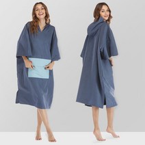 판초타월 비치가운 양털 안감 재킷 오버사이즈 수영 서핑 해변용 로브 코트 변경 방수 판초, [01] Length 112CM, [06] FH4213-Blue