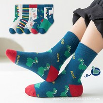 제이셀 F81 유아남녀공용 귀여운아기공룡 아동양말 5켤레 세트