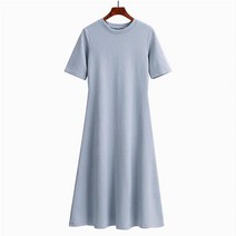 여자 플레어 데이트룩 A라인 반팔 롱원피스 데일리
