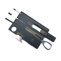 10종 포켓 카드형 멀티툴 휴대 비상용 가위 드라이버, 블랙UK00163, 1개