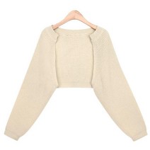 스콰즈 가디건 SBLT047 2COLOR 여성 볼레로 크롭 베이직 오픈가디건검정 아이보리 카키 색 가디건 크롭니트 기본가디건 여자가디건 니트가디건 가디건코디 가을
