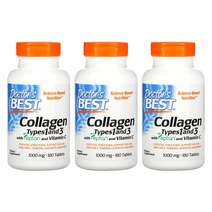 (아이허브) 3개X Doctors BEST 콜라겐 13타입 비타민C 1000mg 180정 빠른직구